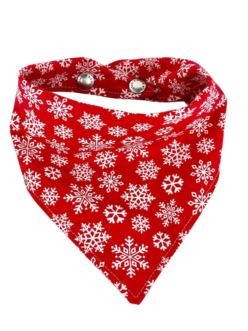 Red Snowflake Dog Bandana - 1015