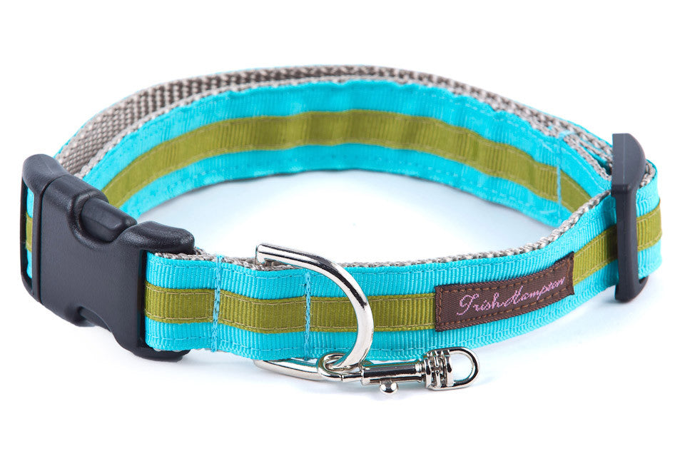 Sage Stripe Dog Collar