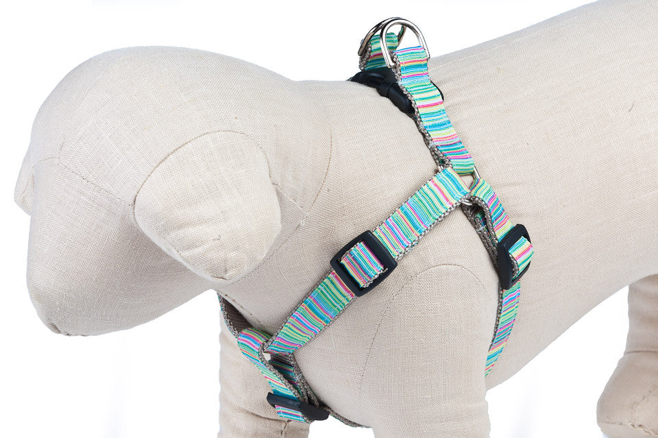 Green Candy Stripe Dog Harness - 611