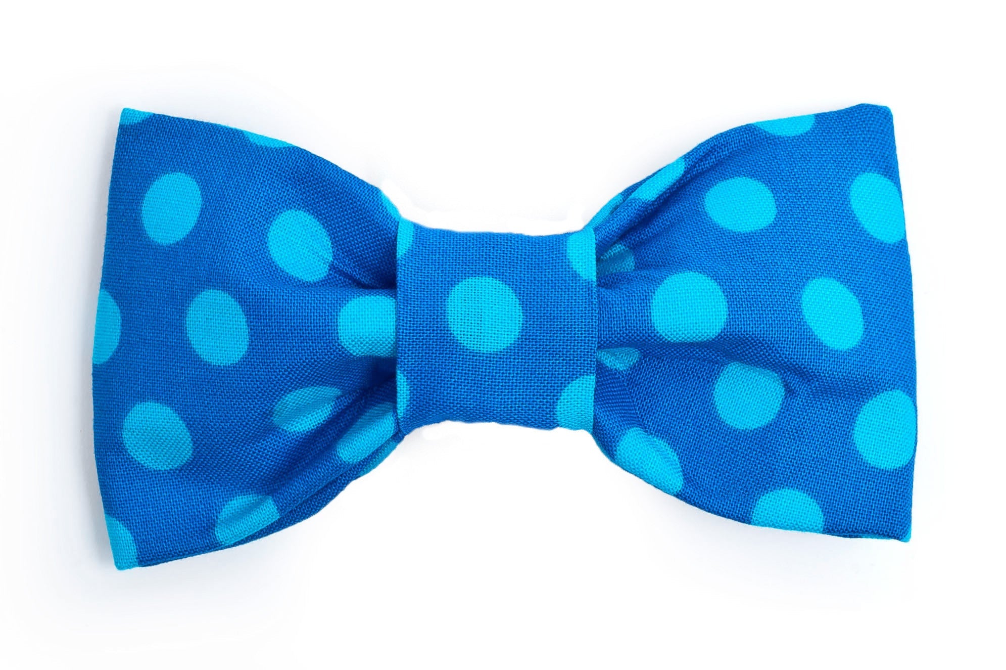 Big Blue Polka Dot Dog Bow Tie