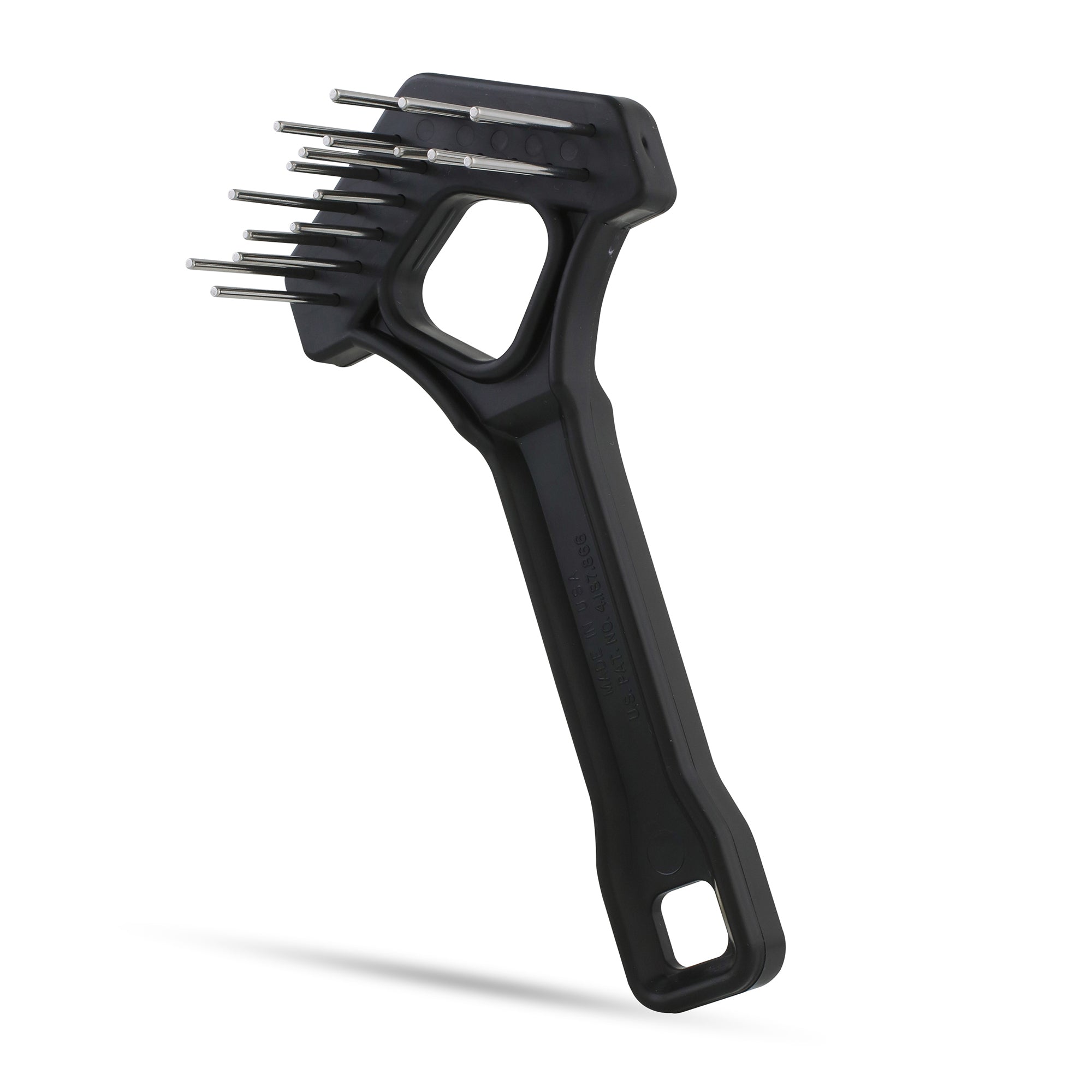 Mini Shedding Rake with V-Shape, Double-Row Staggered Rotating Teeth