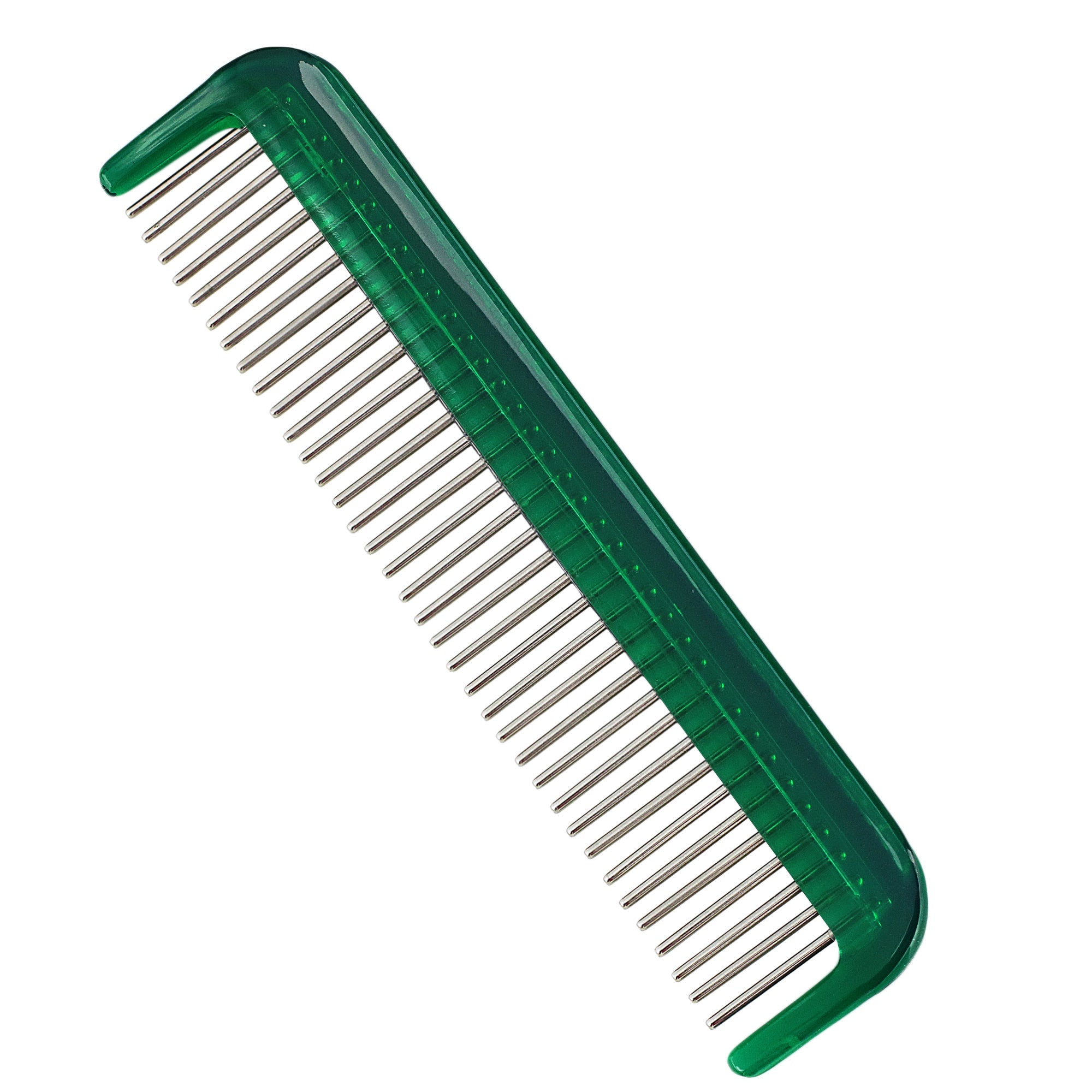 5" Pet Comb with Stainless-Steel Rotating Teeth. Best for Dogs and Cats with Silky and Wavy Coats - Emerald Green image