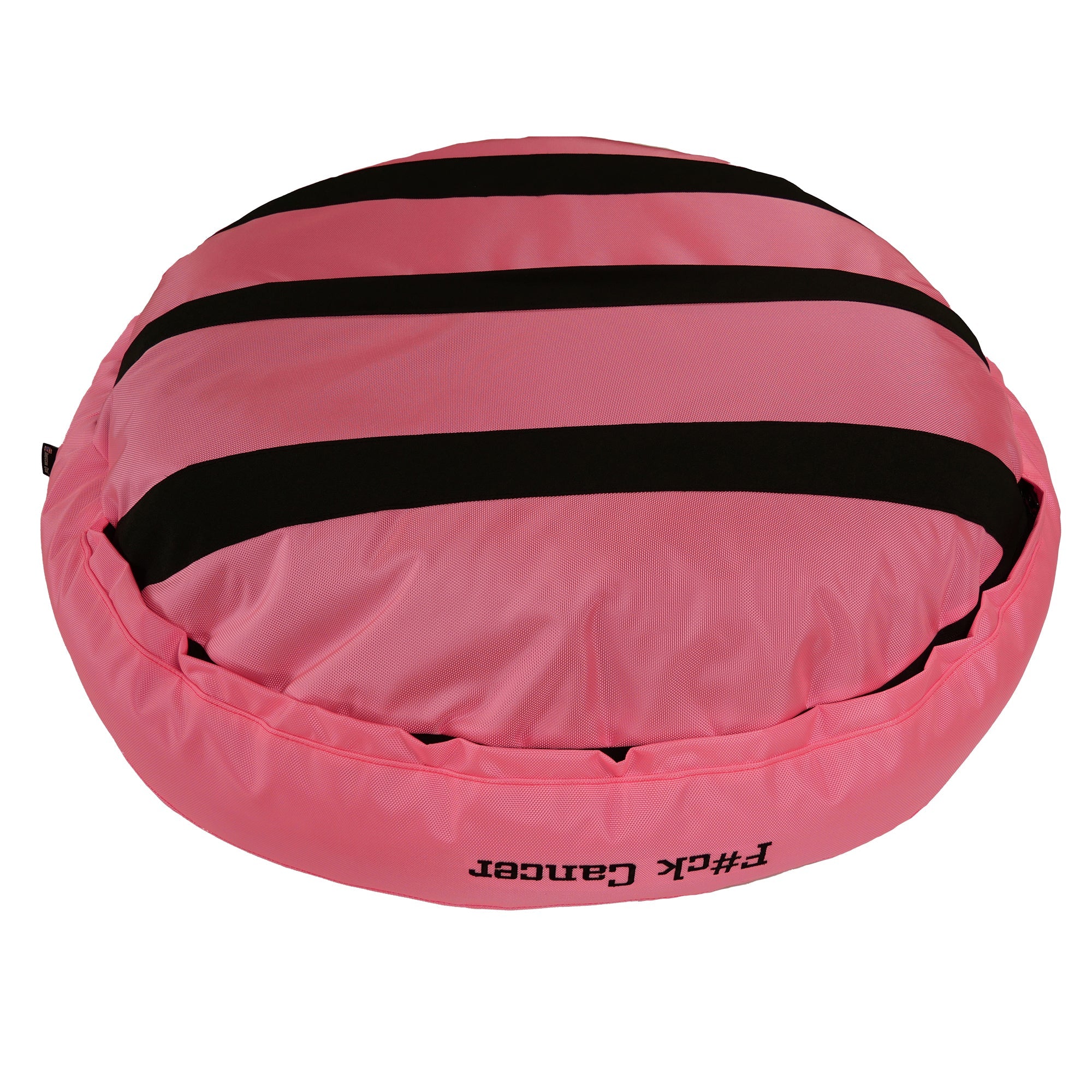 American Dog Dog Beds Dog and Cat Bed Round Bolster Armor™ 'F#ck Cancer'
