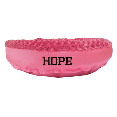 Round bolster pet bed with soft cushioned rim