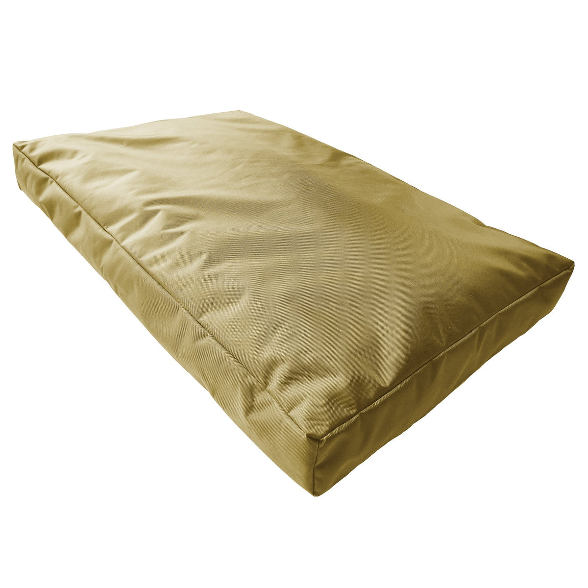 Camel tan rectangular Armor dog bed shown from above at a slight angle
