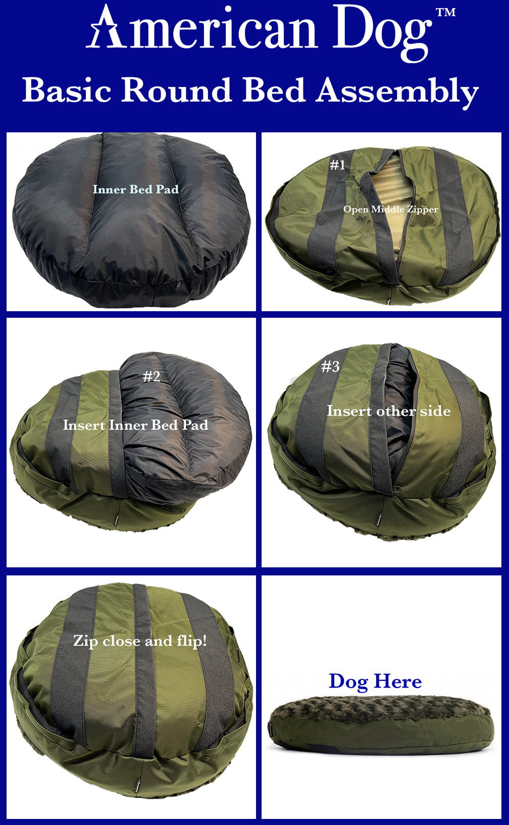 American Dog Dog Beds Dog Bed Round Base Armor™