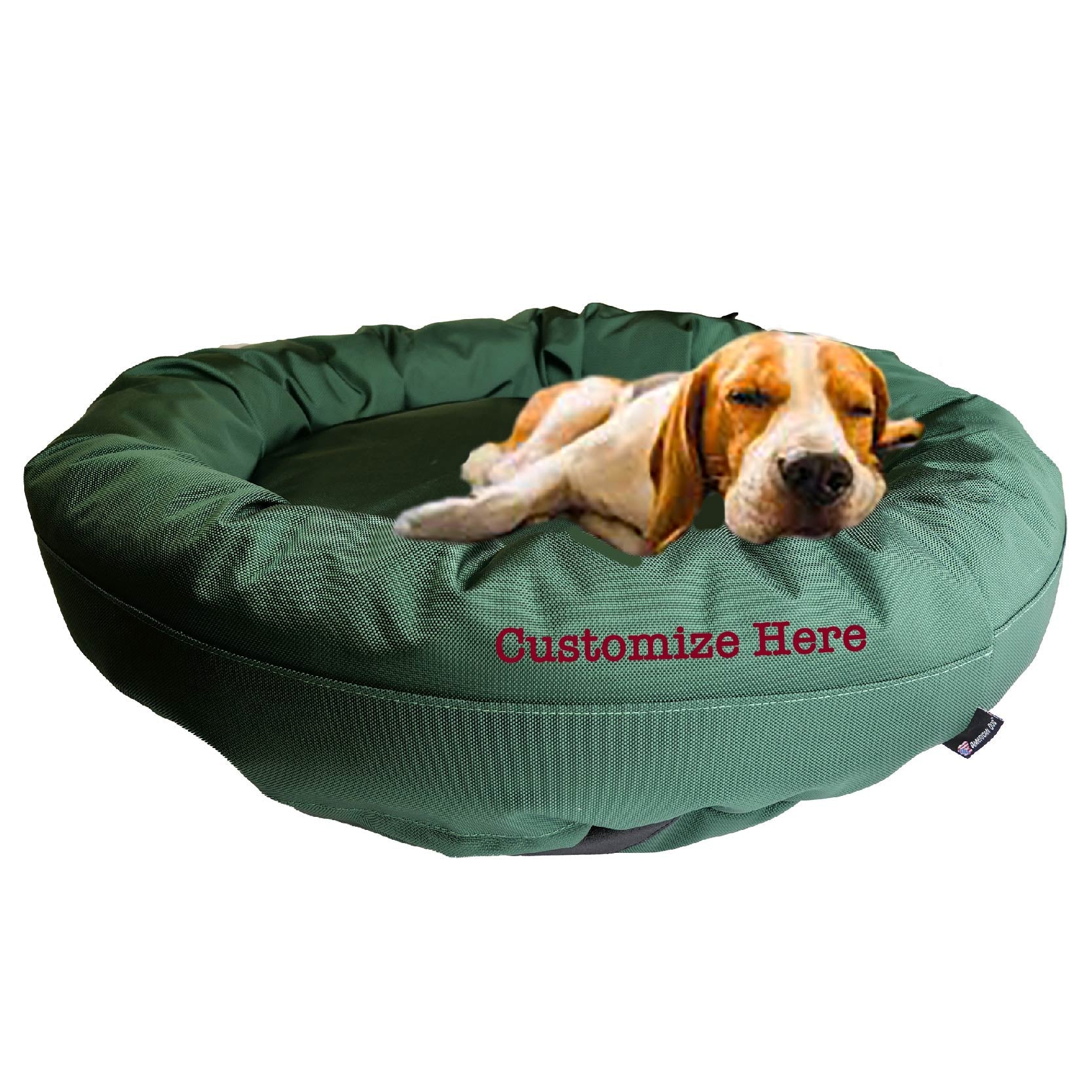 American Dog Dog Beds Dog Bed Round Bolster Armor™ 'Happy Pawlidays'