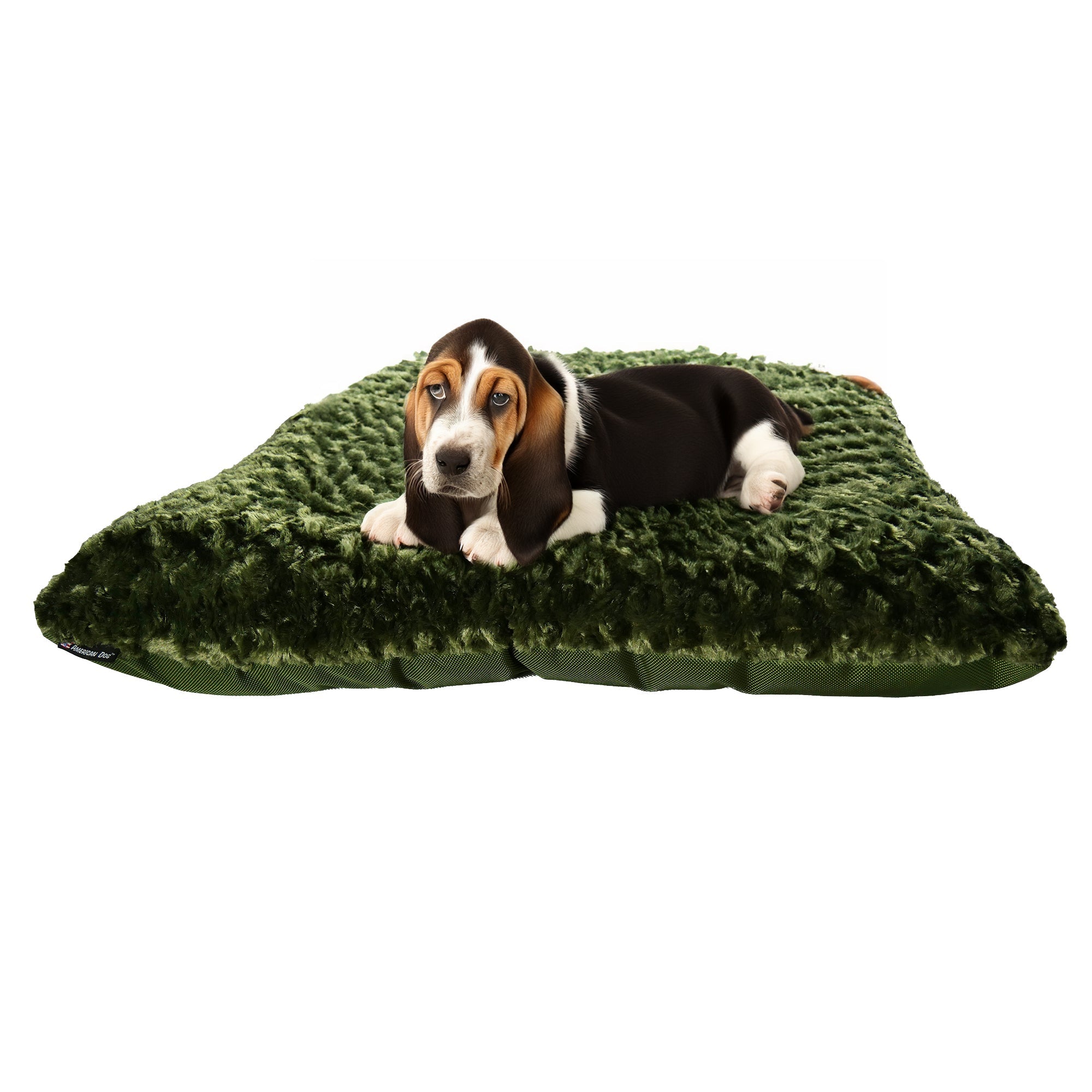 American Dog Dog Beds Small 25" x 21" / Black Dog Bed Rectangle Bolster Furvana™ 'Cloud'