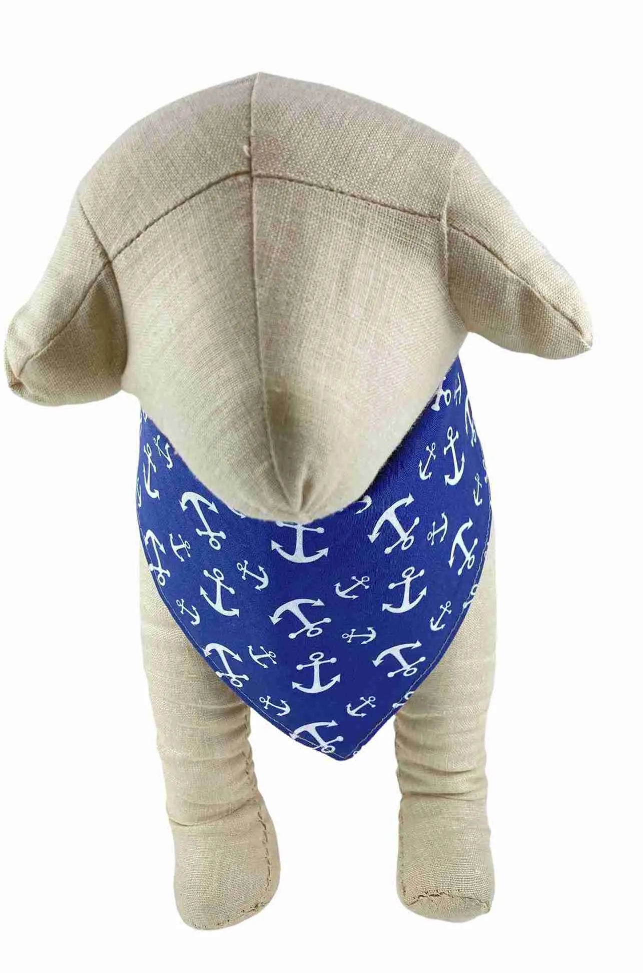Anchor Dog Bandana on mannequin dog for fit and style preview.