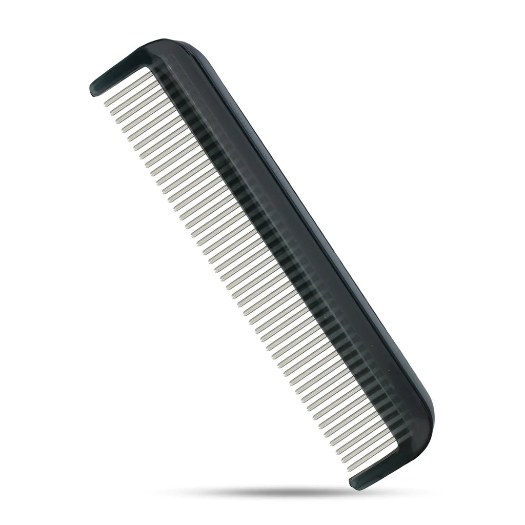 5" Cat Comb with Narrow Spaced Rotating Stainless-Steel Pins for effective dematting and grooming. Vet Recommended - Onyx Black image