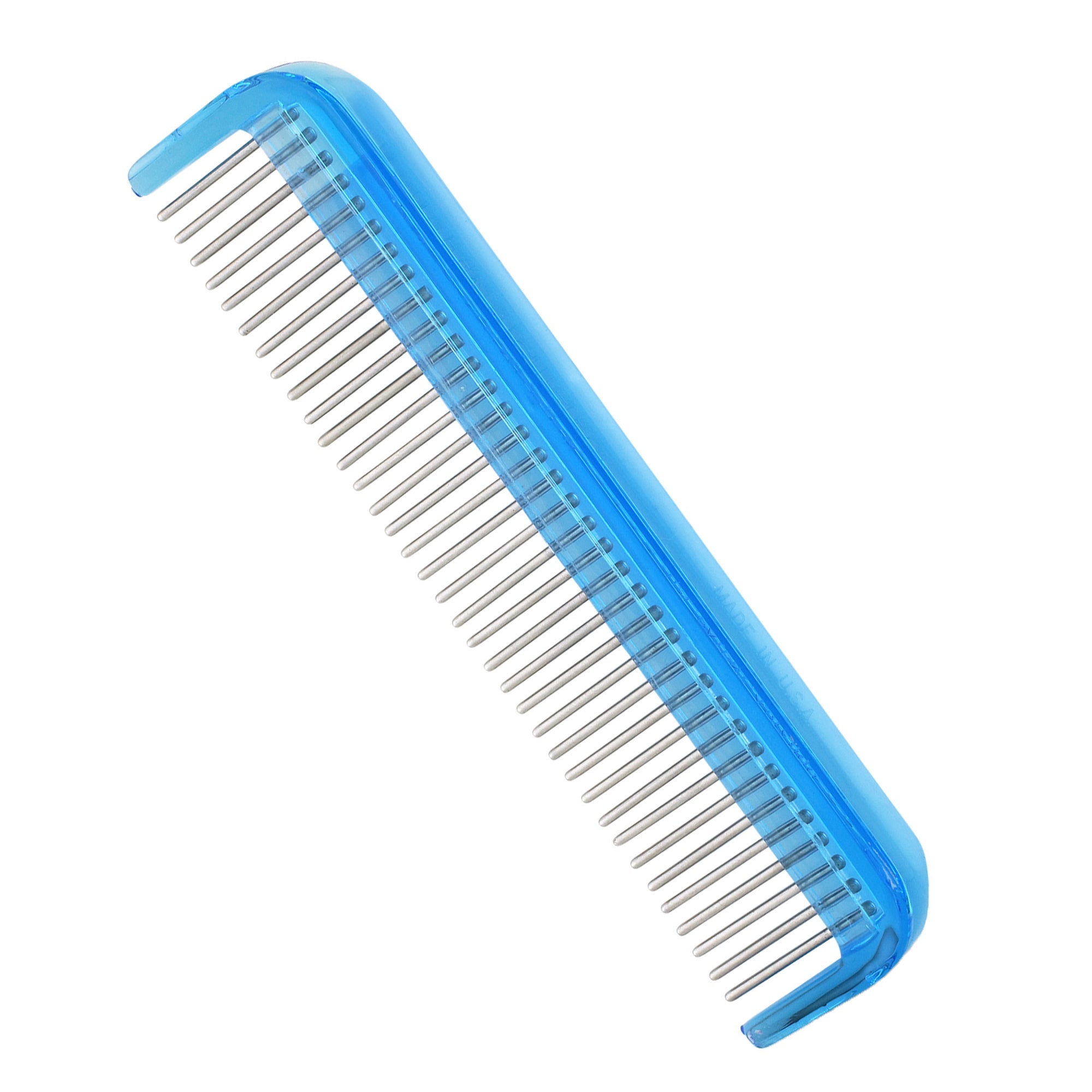 5" Pet Comb with Stainless-Steel Rotating Teeth. Best for Dogs and Cats with Silky and Wavy Coats - Sky Blue image