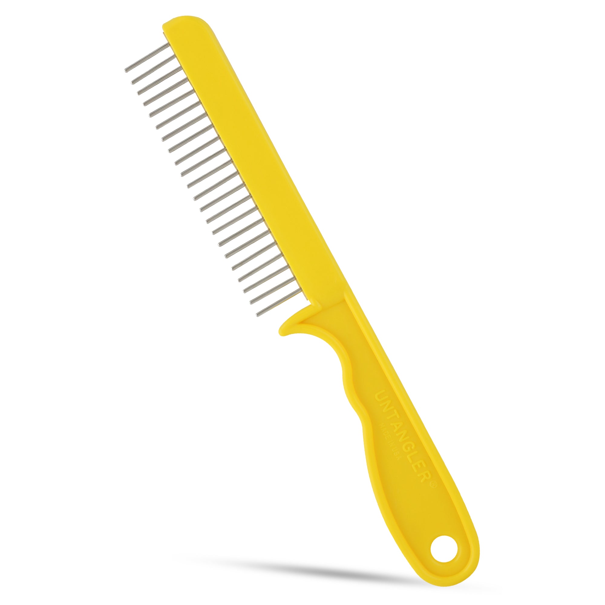 Super Groom Pet Comb with Rotating Teeth dematts with less pain. Best seller! - Sun Yellow image