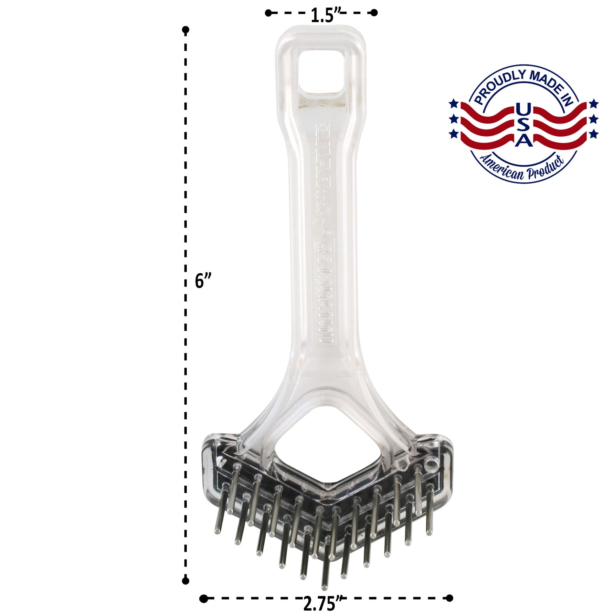 Mini Rake with V-Shape/Double Row Rotating Teeth Detangles and Grooms dogs and cats. Best Seller! image 1