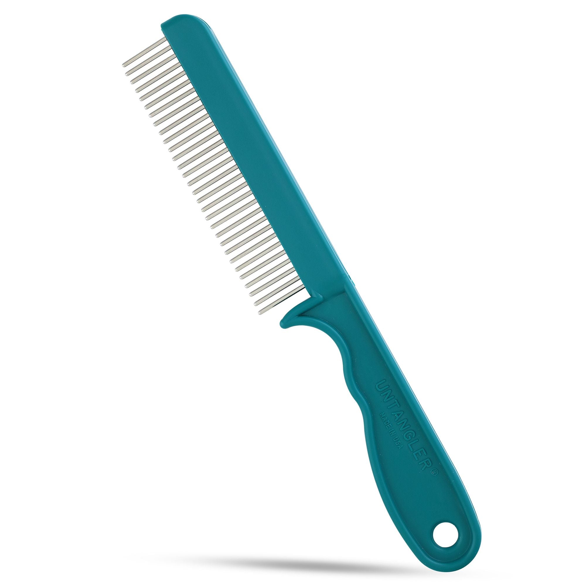 Super Groom II Pet Comb with fine-spaced Rotating Teeth cleans skin and coat. Best Seller Small Breeds - Teal Green image