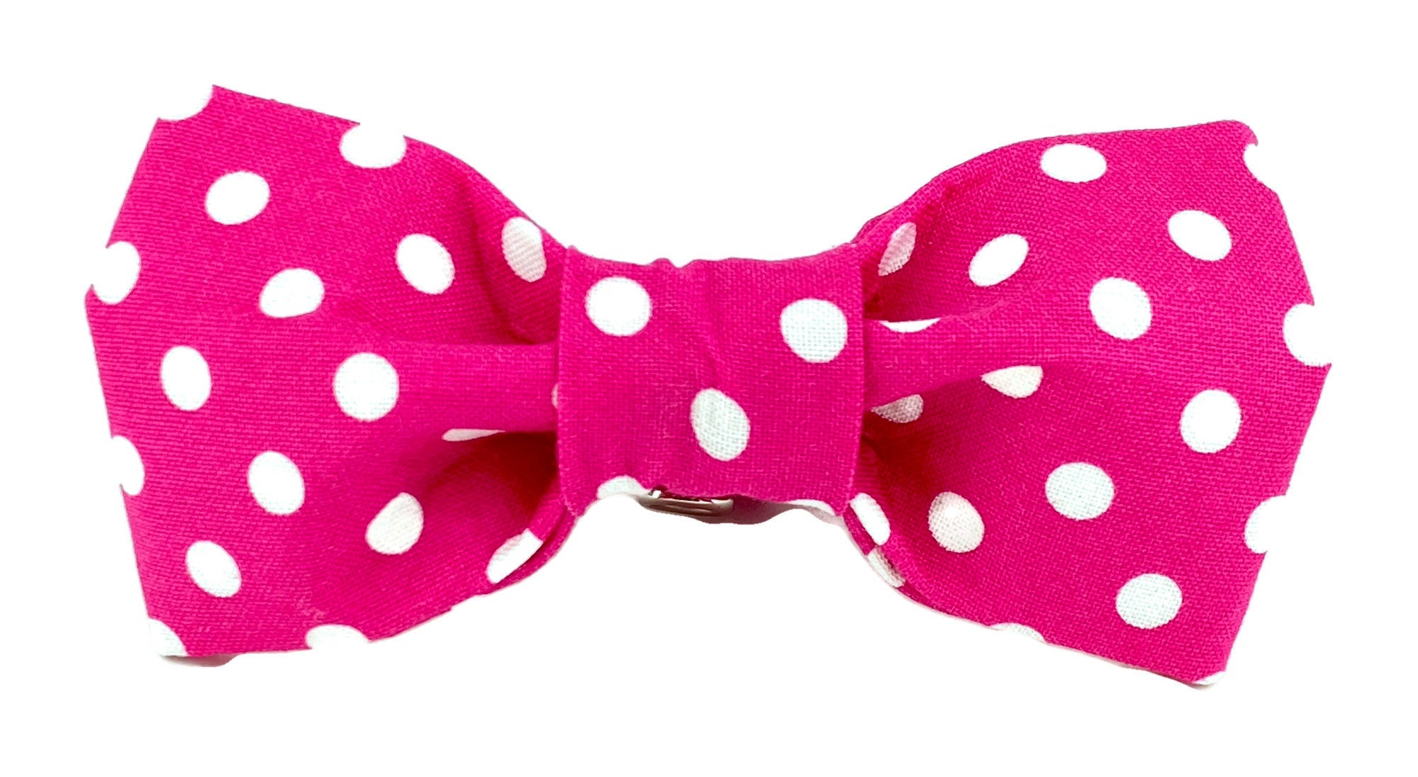 Hot Pink/ White Polka Dot Dog Bow Tie - 504