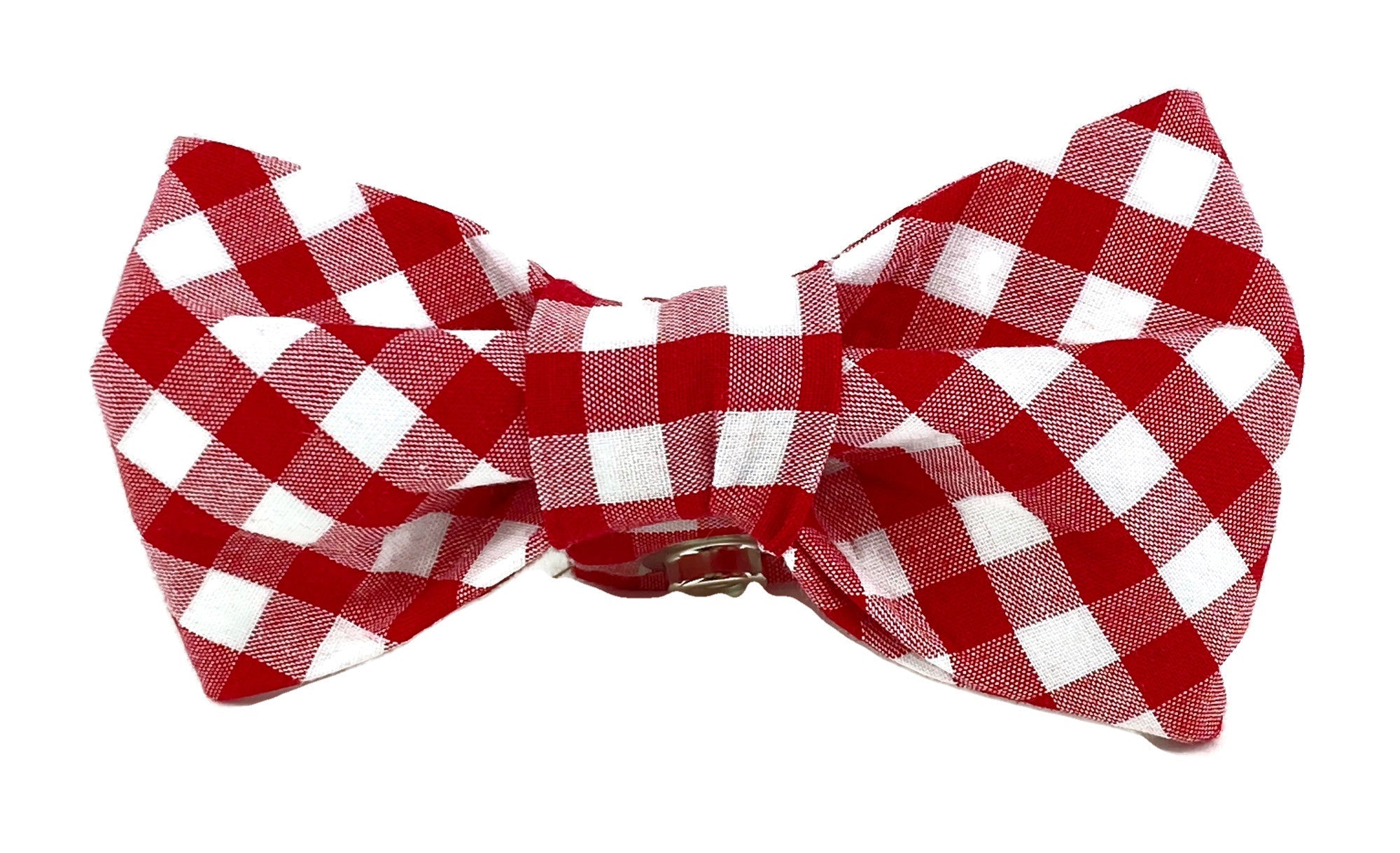 Red/White Gingham Dog Bow Tie - 1005