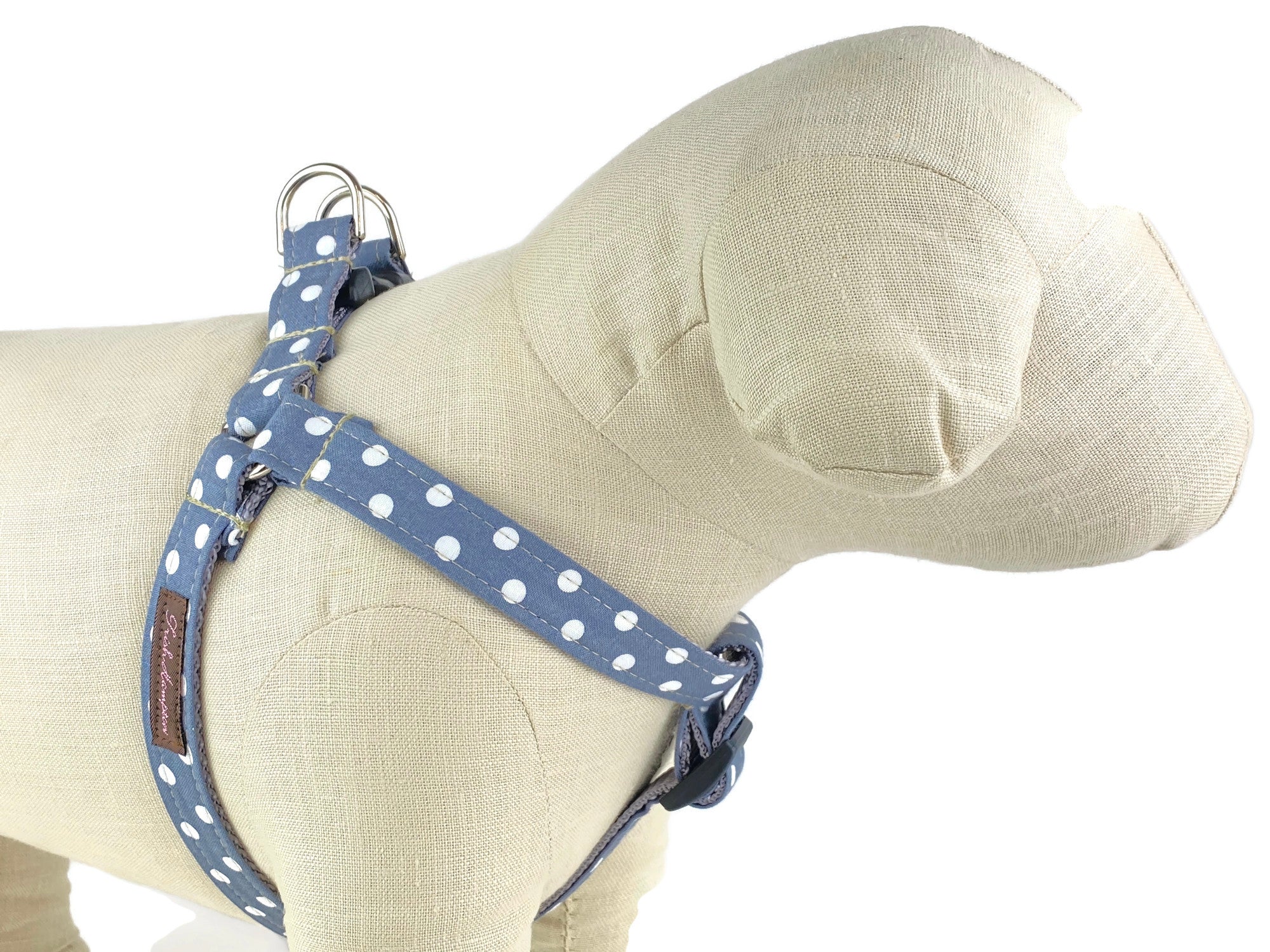 Grey/White Polka Dot Dog Harness - 511