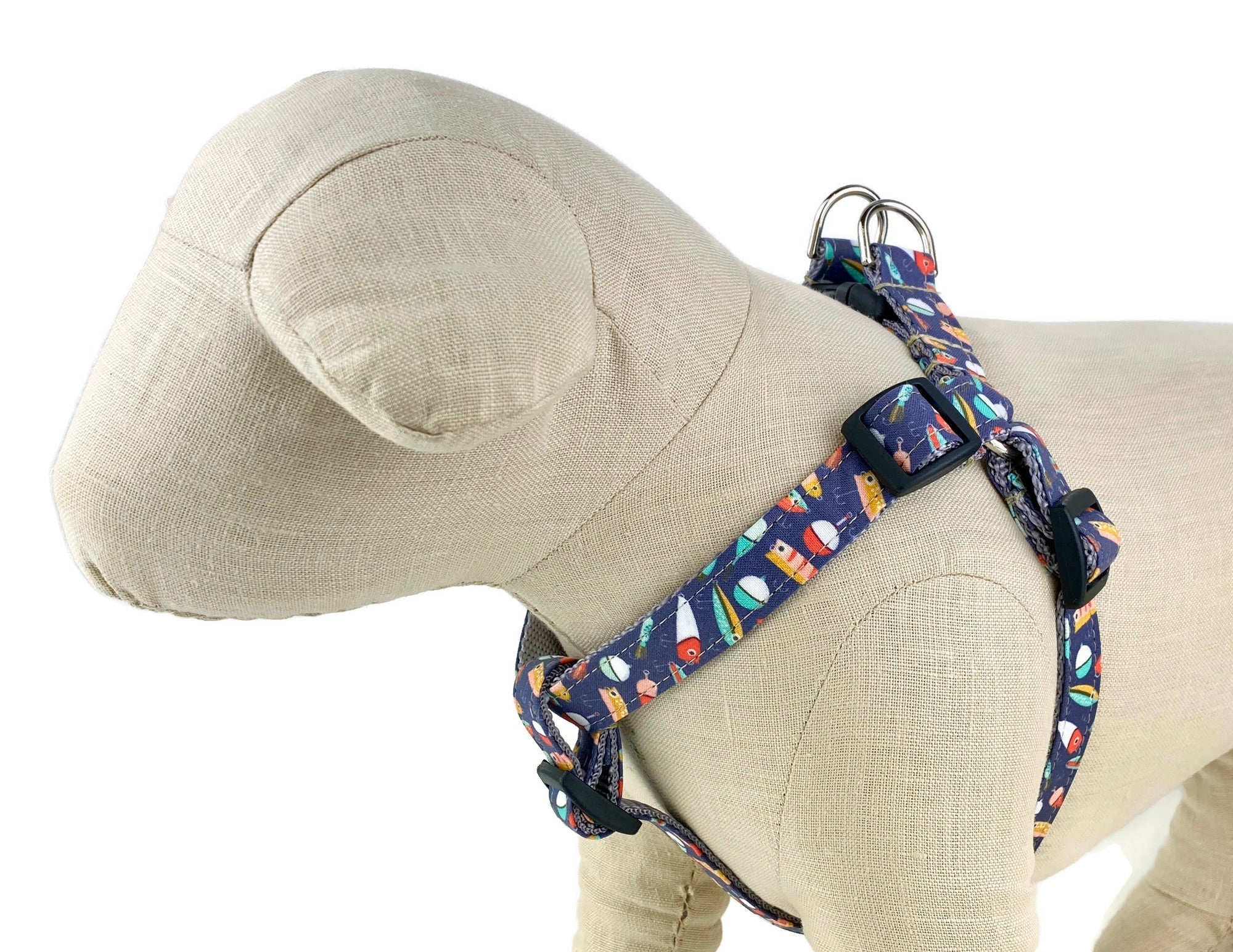 Navy Fishing Lures Dog Harness - 972