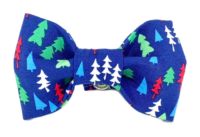 Winter Pine Tree Dog Bow Tie - 988