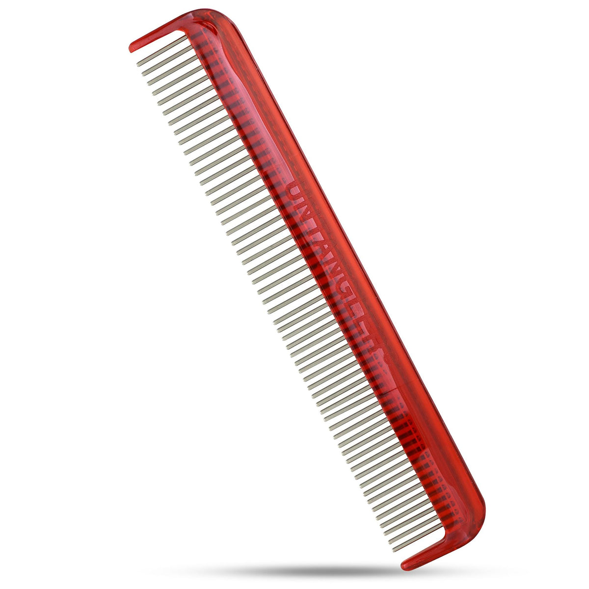 LIBERTY PAW  Ferrari Red Cat Comb Dual-Spaced Stainless-Steel Rotating Teeth for detangling and grooming. Vet Recommended!