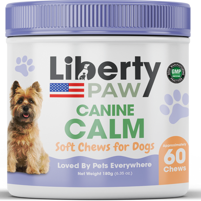 LibertyPaw Canine Calm supplement bottle product photo