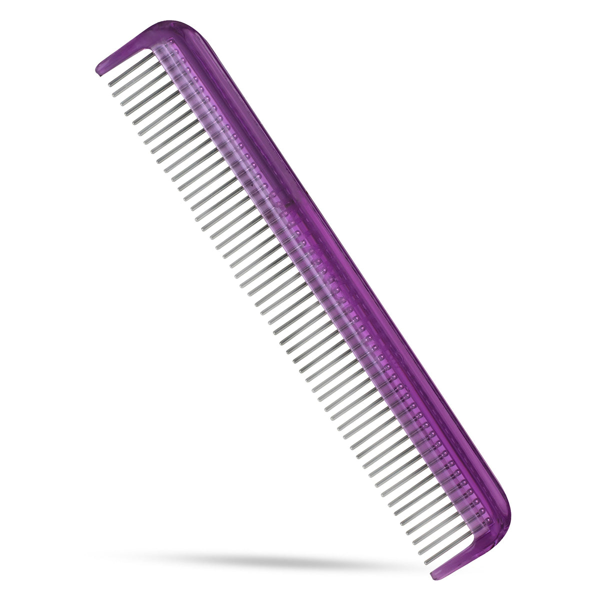 LIBERTY PAW  Royal Purple Cat Comb Dual-Spaced Stainless-Steel Rotating Teeth for detangling and grooming. Vet Recommended!