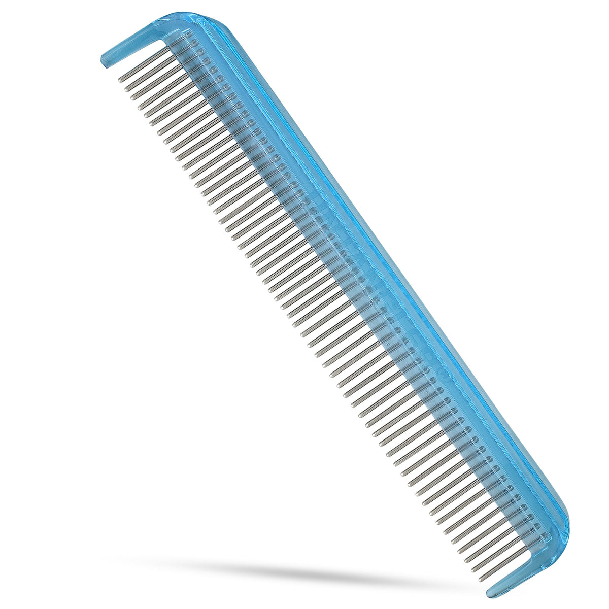 LIBERTY PAW  Sky blue Cat Comb Dual-Spaced Stainless-Steel Rotating Teeth for detangling and grooming. Vet Recommended!