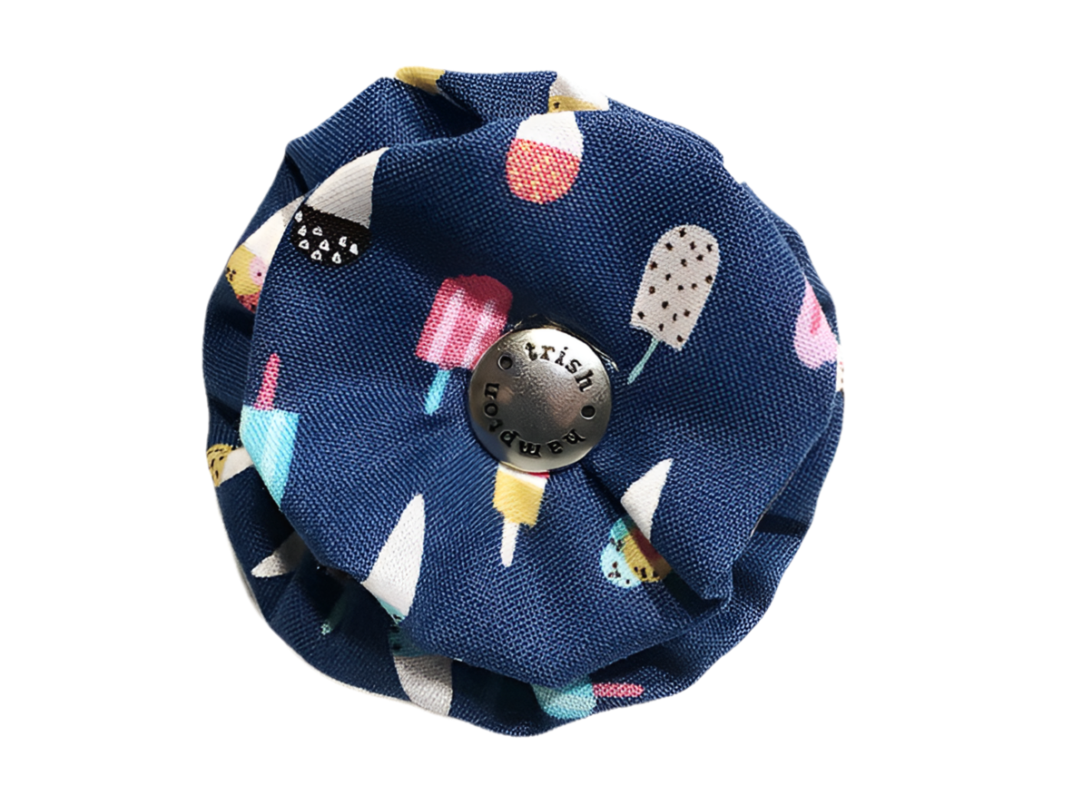 Popsicle Ice Cream Dog Blossom front view, made in America, colorful summer pet accessory.