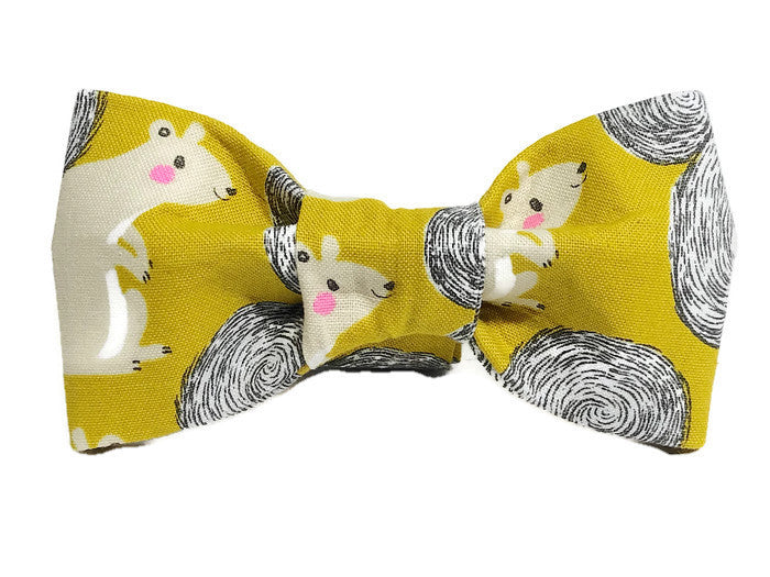 Yellow Squirrel Dog Bow Tie