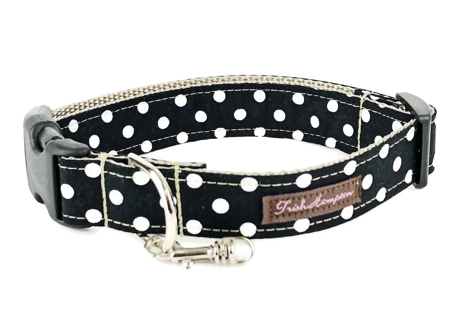 Trish Hampton Collar Trish Hampton Black/White Polka Dot Dog Collar | Made in America