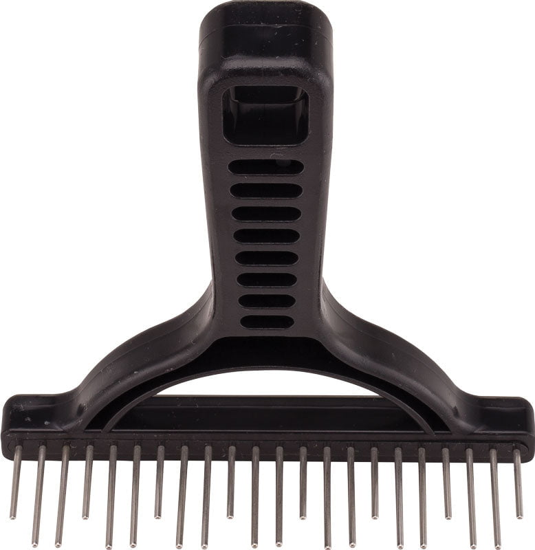 Untangler rake Classic Black Shedding Rake: Staggered 1.25"/ 1" Teeth